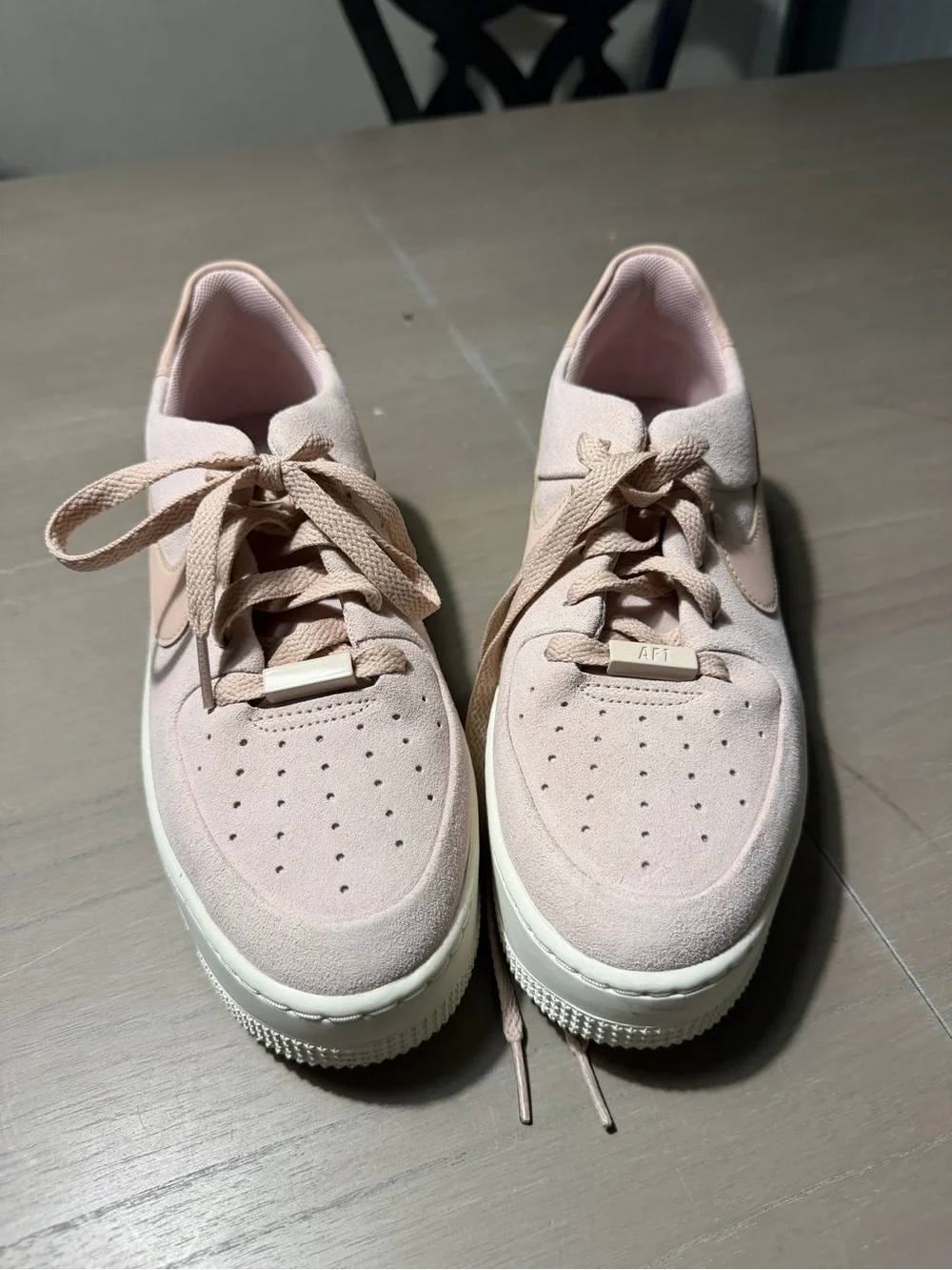 Nike Women’s Light Pink Suede Platform Sneakers